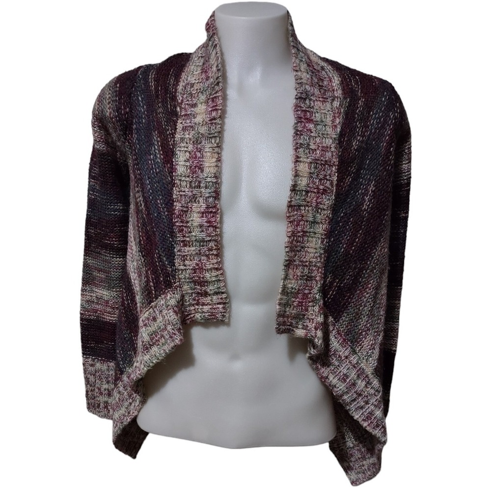 Cardigan Wet Seal Multi Color M Womens Boho Cottage Core Cozy Open Front Knit